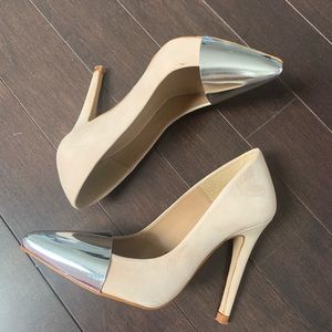 Zara Metal Cap Toe High Heel Shoe - Brand New 6